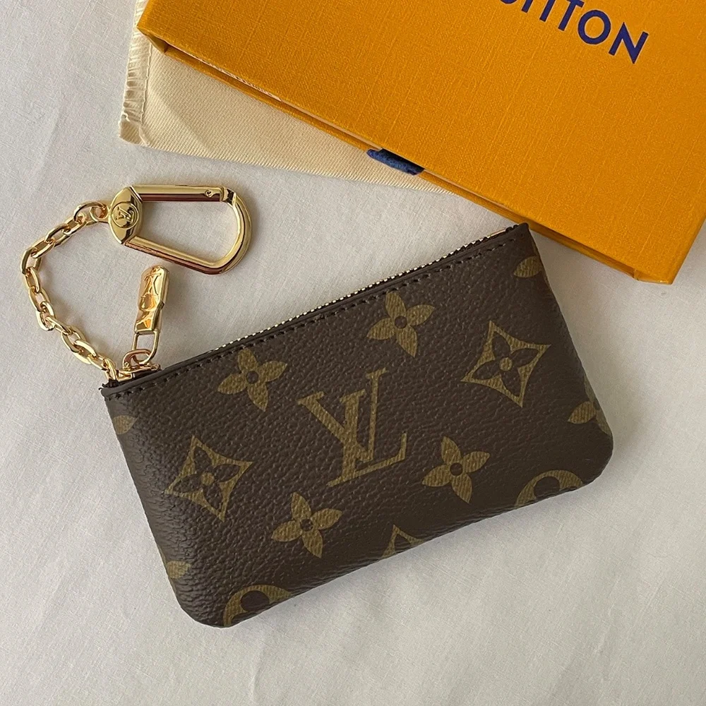 Louis Vuitton Monogram Canvas Key Pouch Coin Purse Pochette Cles Brown - Picture 10 of 10